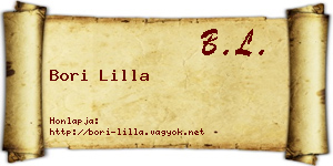 Bori Lilla névjegykártya